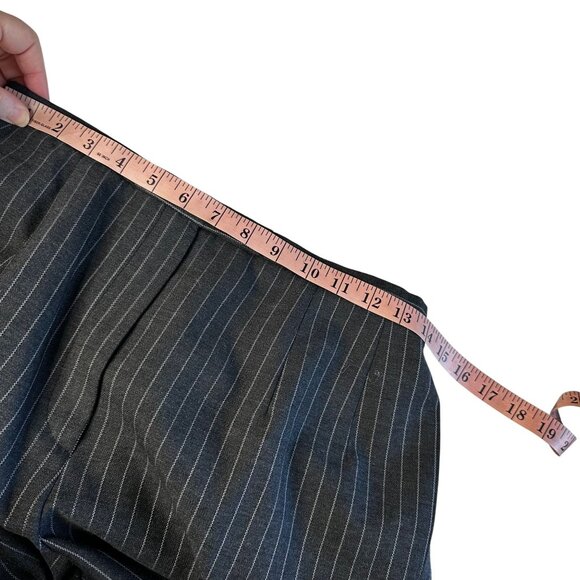 Vintage Harve Benard Pinstripe Pants Size 10 Wool Blend Gray Back Elastic Lined - Picture 6 of 10